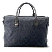 将图像加载到图库查看器中,LOEWE Anagram Boston Black Canvas Leather
