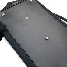 将图像加载到图库查看器中,LOEWE Anagram Boston Black Canvas Leather