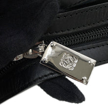 将图像加载到图库查看器中,LOEWE Anagram Boston Black Canvas Leather