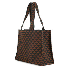 将图像加载到图库查看器中,PRADA Triangle Jacquard Tote Bag Brown/Black2VG106 Canvas Leather