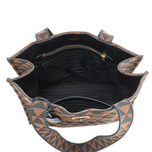 将图像加载到图库查看器中,PRADA Triangle Jacquard Tote Bag Brown/Black2VG106 Canvas Leather