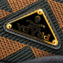 将图像加载到图库查看器中,PRADA Triangle Jacquard Tote Bag Brown/Black2VG106 Canvas Leather