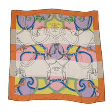 将图像加载到图库查看器中,HERMES Carre Jean L'INSTRUCTION DUROY Imperial Studies Size 140 Abricot/Rose/Vert Cashmere70% Silk30%