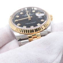 将图像加载到图库查看器中,ROLEX Datejust 36 W36mm Stainless Steel K18YG Bright Black Dial126233G
