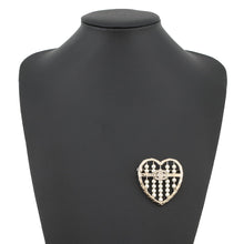Load image into Gallery viewer, CHANEL Heart Brooch GoldABG046 Gold Plated Faux Pearl Rhinestone