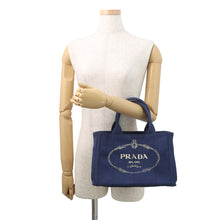 将图像加载到图库查看器中,PRADA Canapa Blue1BG439 Canvas