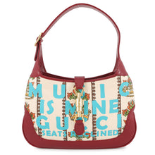Load image into Gallery viewer, GUCCI Centennial Jackie 1961 Hobo Bag Ivory/Red636706 Canvas Leather Size Small