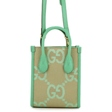 Load image into Gallery viewer, GUCCI Jumbo GG 2-Way Handbag Beige/Light Green671623 Canvas Leather