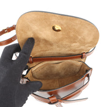 Load image into Gallery viewer, LOEWE Heart Motif Gate Dual Shoulder Bag Brown/White Leather Size Mini