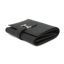 Load image into Gallery viewer, HERMES Bearn combine Black Chevre Myzore Goatskin