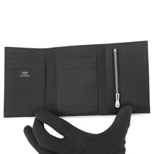 Load image into Gallery viewer, HERMES Bearn combine Black Chevre Myzore Goatskin