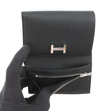 Load image into Gallery viewer, HERMES Bearn combine Black Chevre Myzore Goatskin
