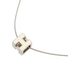 将图像加载到图库查看器中,HERMES Cage Ash H Cube Necklace Ivory Metal