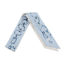 将图像加载到图库查看器中,HERMES Twilly Do Re Boucles Broderie Anglaise Spring/Summer 2023 Blue/Blanc/Marine Silk100%