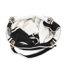 将图像加载到图库查看器中,SAINT LAURENT PARIS Rive Gauche Towel Tote Bag White/Black735067 Cotton