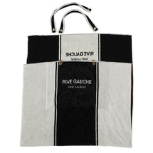 将图像加载到图库查看器中,SAINT LAURENT PARIS Rive Gauche Towel Tote Bag White/Black735067 Cotton