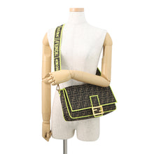 将图像加载到图库查看器中,FENDI Zucca Mamma Bucket 2-Way Shoulder Bag Brown/Neon Yellow8BR771 Canvas Size Large