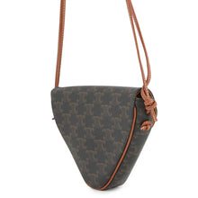 Load image into Gallery viewer, CELINE Logo Triomphe Triangle Shoulder Bag Tan195902 PVC Leather Size Mini