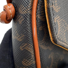 Load image into Gallery viewer, CELINE Logo Triomphe Triangle Shoulder Bag Tan195902 PVC Leather Size Mini