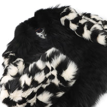 将图像加载到图库查看器中,LOUIS VUITTON Damier Fox Intarsia Fur Jacket Size 38 White/Black1A5RDH Fox Raccoon