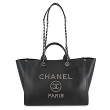 Load image into Gallery viewer, CHANEL Deauville Studded 2WAY Chain Tote BlackA57069 Caviar Leather