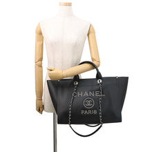 Load image into Gallery viewer, CHANEL Deauville Studded 2WAY Chain Tote BlackA57069 Caviar Leather
