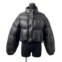 Load image into Gallery viewer, PRADA Cropped Vest/Down Jacket Triangle Logo 24 Size 40 Black291805 Nylon100%