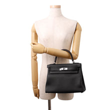 将图像加载到图库查看器中,HERMES Kelly Retourne Black Togo Leather Size 28