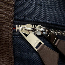 将图像加载到图库查看器中,HERMES Dog Carrier 2-Way Shoulder Bag Navy/Brown Canvas