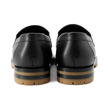 将图像加载到图库查看器中,HERMES Mocassins Fauve Black Leather Size 38