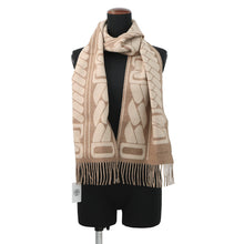 Load image into Gallery viewer, HERMES Cashmere Scarf Clic Se Nue Marron Grasset/Craie Cashmere100%