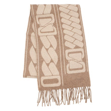 Load image into Gallery viewer, HERMES Cashmere Scarf Clic Se Nue Marron Grasset/Craie Cashmere100%