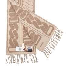 将图像加载到图库查看器中,HERMES Cashmere Scarf Clic Se Nue Marron Grasset/Craie Cashmere100%