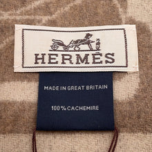 Load image into Gallery viewer, HERMES Cashmere Scarf Clic Se Nue Marron Grasset/Craie Cashmere100%