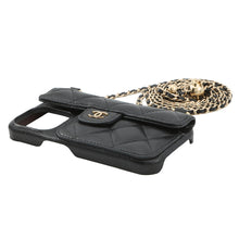 将图像加载到图库查看器中,CHANEL Matelasse iPhone Case for 14pro BlackAP3553 Caviar Leather