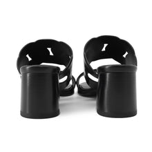 Load image into Gallery viewer, HERMES Gabby Sandals Black Leather Size 37