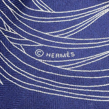Load image into Gallery viewer, HERMES Scarf Carre 140 INDEX PALMARUM Palm Index Size 140 Marine/WhiteH243366S Cashmere70% Silk30%