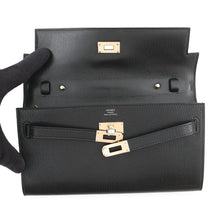 将图像加载到图库查看器中,HERMES Kelly wallet long to go Black Chevre Shamqila