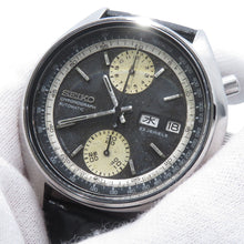 Load image into Gallery viewer, SEIKO Chronograph Baby Panda W40mm Stainless Steel Leather Black Dial6138-8000