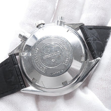 Load image into Gallery viewer, SEIKO Chronograph Baby Panda W40mm Stainless Steel Leather Black Dial6138-8000