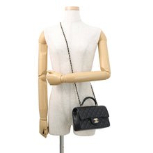 Load image into Gallery viewer, CHANEL Matelasse Top Handle Mini Flap Bag BlackAS2431 Lambskin