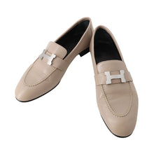将图像加载到图库查看器中,HERMES Paris Loafers BeigePink Leather Size 36H