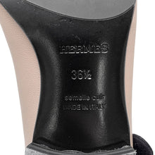 将图像加载到图库查看器中,HERMES Paris Loafers BeigePink Leather Size 36H