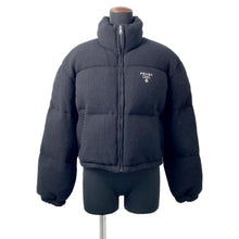 Load image into Gallery viewer, PRADA Knitted Down Jacket Size 36 BlackP25I07 Wool70% Cashmere30%