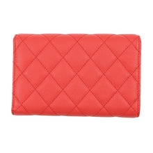 Load image into Gallery viewer, CHANEL Matelasse CC Logo Flap Wallet RedA84341 Caviar Leather