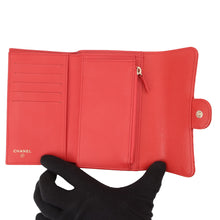 Load image into Gallery viewer, CHANEL Matelasse CC Logo Flap Wallet RedA84341 Caviar Leather