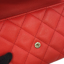 Load image into Gallery viewer, CHANEL Matelasse CC Logo Flap Wallet RedA84341 Caviar Leather