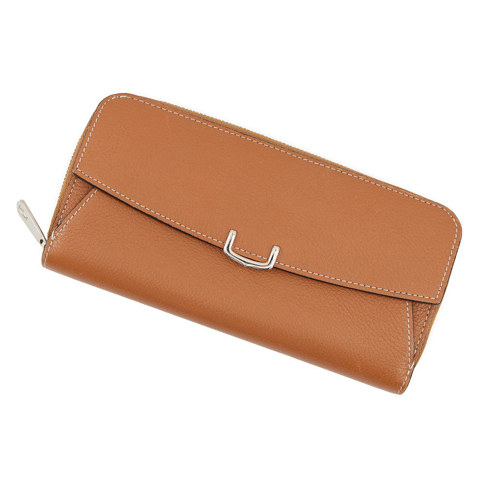 CARTIER C de Cartier Zip Around Long Clothes BrownL3001532 Leather
