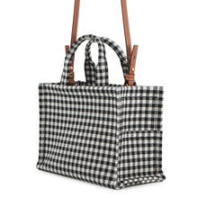 Load image into Gallery viewer, CELINE Kabatais 2-Way Bag White/Black199162 Canvas Leather Size Small