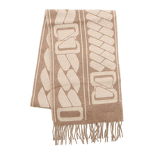 将图像加载到图库查看器中,HERMES Cashmere Scarf Clic Se Nue Marron Grasset / Craie Cashmere100%
